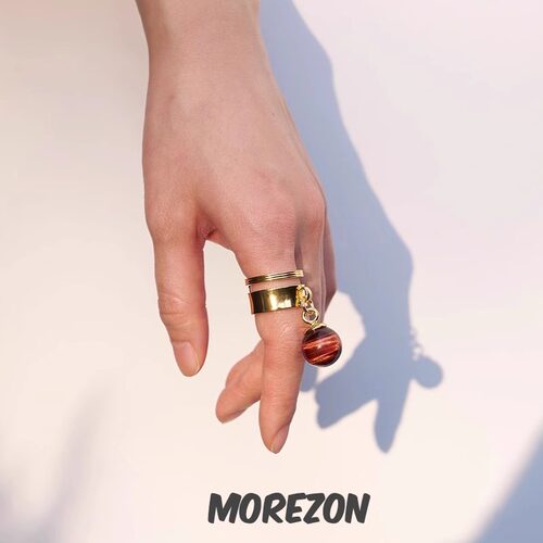 MOREZON【herherlin】设计师手工潮人小众时尚吊珠红虎眼石戒指女