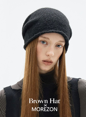 MOREZON【Brown hat Slouch Beanie】26秋冬新款休闲宽松长款冷帽