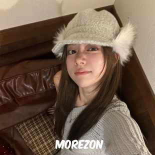 AME FUR EARFLAP 25AW毛绒护耳棒球帽子 MOREZON CAP POESIE