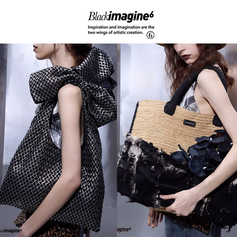MOREZON【black imagine6】25SS春夏新款手工镂空拼接蝴蝶结女包