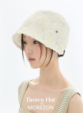 MOREZON【Brown hat Petit Rosey Bonnet Hat】26春夏玫瑰侍女帽