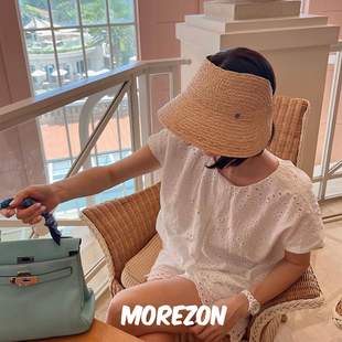 Visor 简约空顶遮阳帽 French Sun hat 夏季 MOREZON 法式 Brown