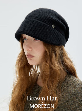 MOREZON【Brown hat Drape Knit Casquette】26秋冬针织报童帽子