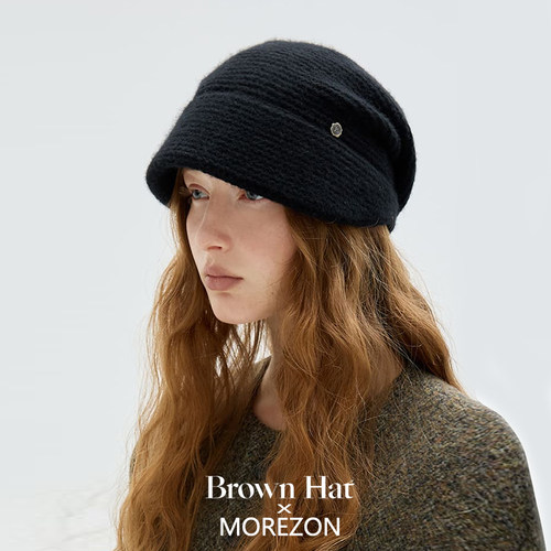 MOREZON【Brown hat Drape Knit Casquette】26秋冬针织报童帽子