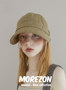 MOREZON【Brown hat Comme cap】大帽檐显脸小轻便百搭亚麻遮阳帽