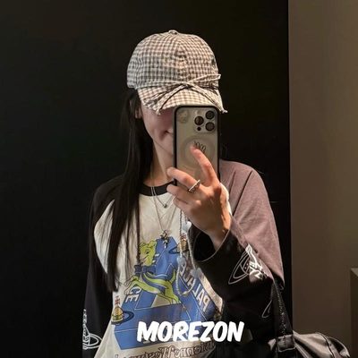 MOREZON【AWESOME NEEDS BASIC BALL CAP】25SS休闲格纹棒球帽子