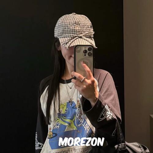 MOREZON【AWESOME NEEDS BASIC BALL CAP】25SS休闲格纹棒球帽子