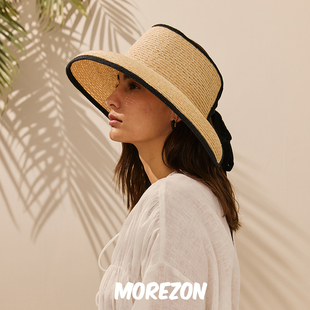 MOREZON【Mossant】设计师款手工潮人休闲百搭复古飘带空顶遮阳帽