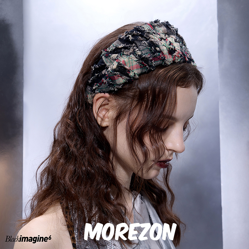 MOREZON【black imagine6】25SS新款潮人小香风格纹宽边发箍发卡