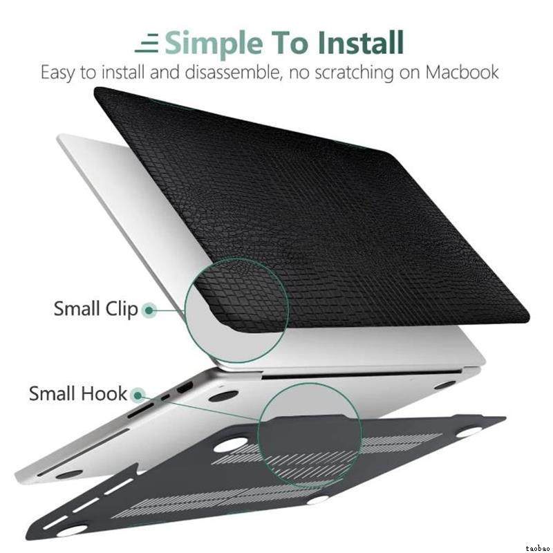 PU Leather Case适用于Macbook New Air 13.3'' Pro 15 16 Retina 13 14 " Laptop Hard Case保护壳
