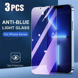 Anti Blue Light Tempered Glass for iPhone14 15 16 17 Pro Max 11 12 13 mini XSMAX XR Screen Protector