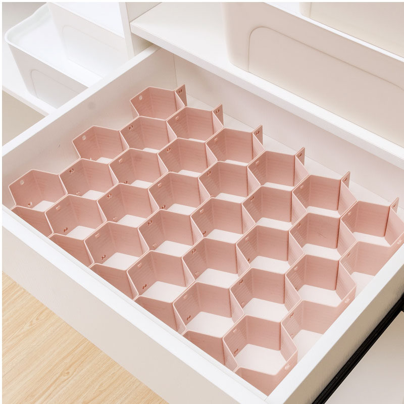 纳川蜂窝抽屉分隔板袜子盒隔断式收纳格柜子内衣内裤隔离板整理格