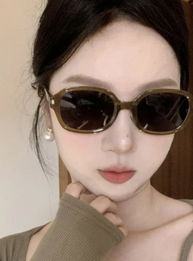 九九专享-新款椭圆折叠网红防紫外线偏光太阳镜眼镜复古辣妹时尚