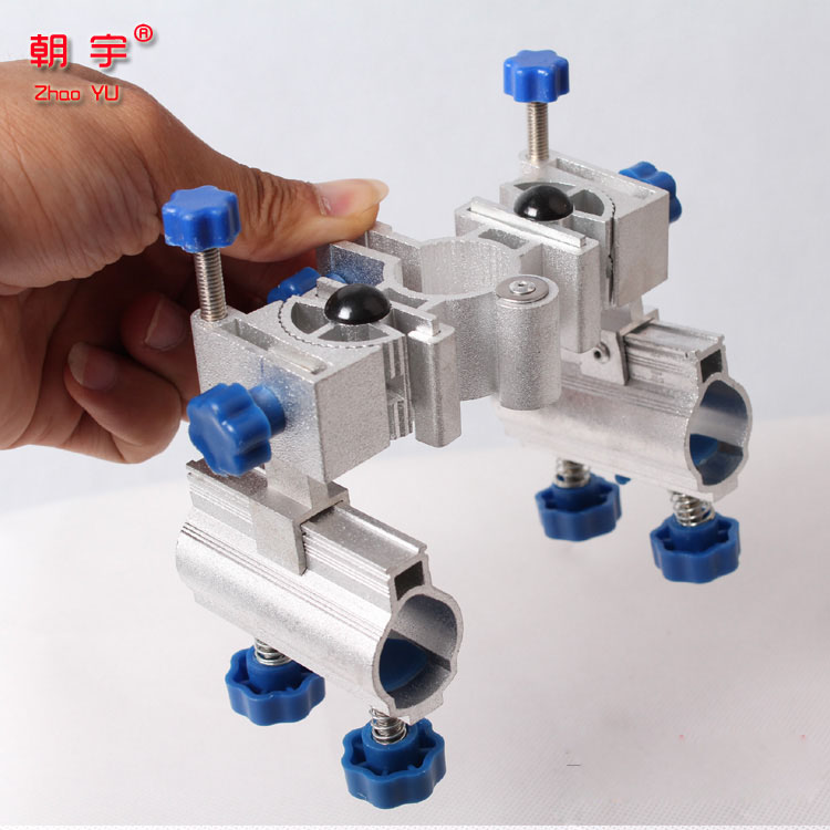 朝宇钓具钓椅钓鱼凳配件 铝合金双炮台架支架连接件 包邮
