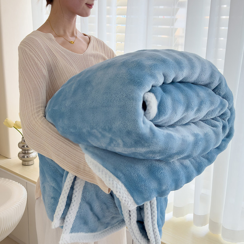 2024新款纯色兔兔绒泡泡毯子家用毛毯四季盖毯加厚牛奶绒珊瑚绒毯,床上用品,休闲毯/毛毯/绒毯,淘宝优惠券,粉丝福利购,淘宝优惠卷