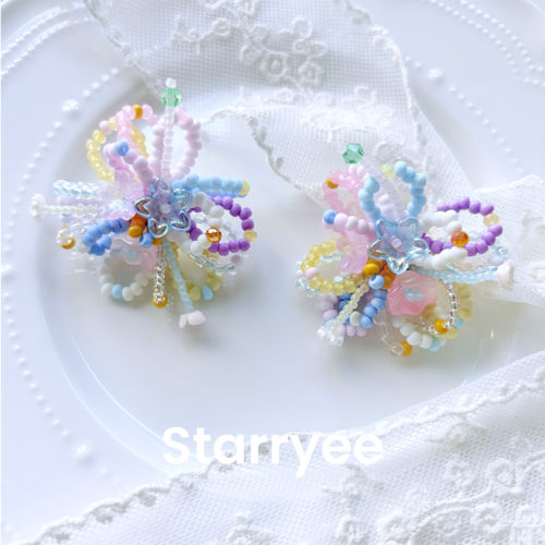 Starryee多巴胺手工串珠耳饰女