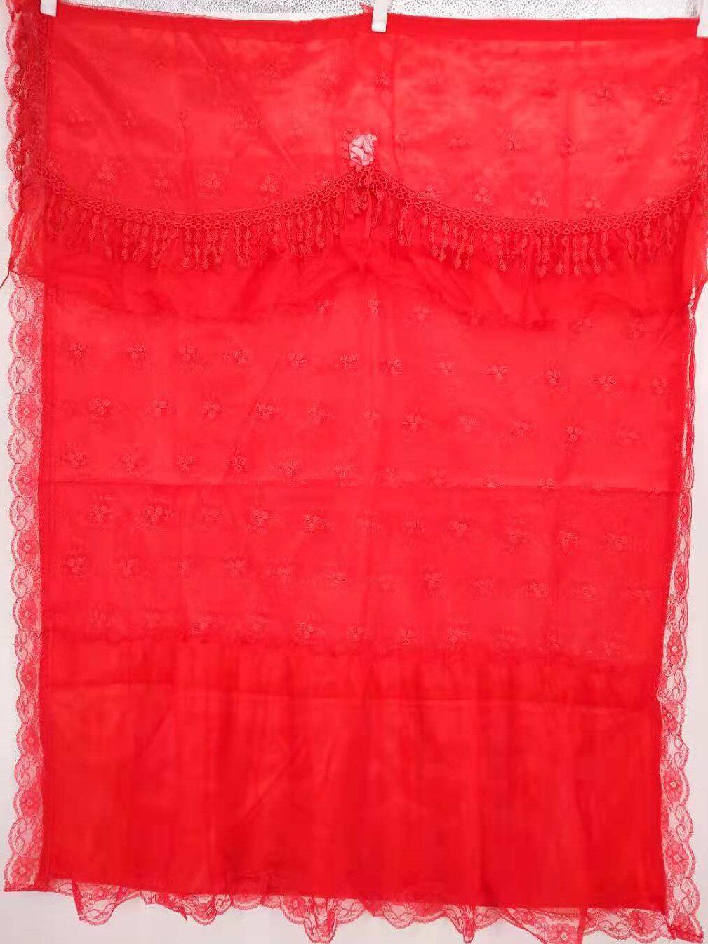 结婚婚庆用品红色无纺布拉花 婚礼婚房装饰布置新房卧室喜字门帘