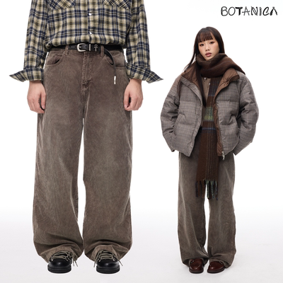 Botanica美式复古卡其棕色水洗灯芯绒长裤男秋冬vibe风阔腿休闲裤