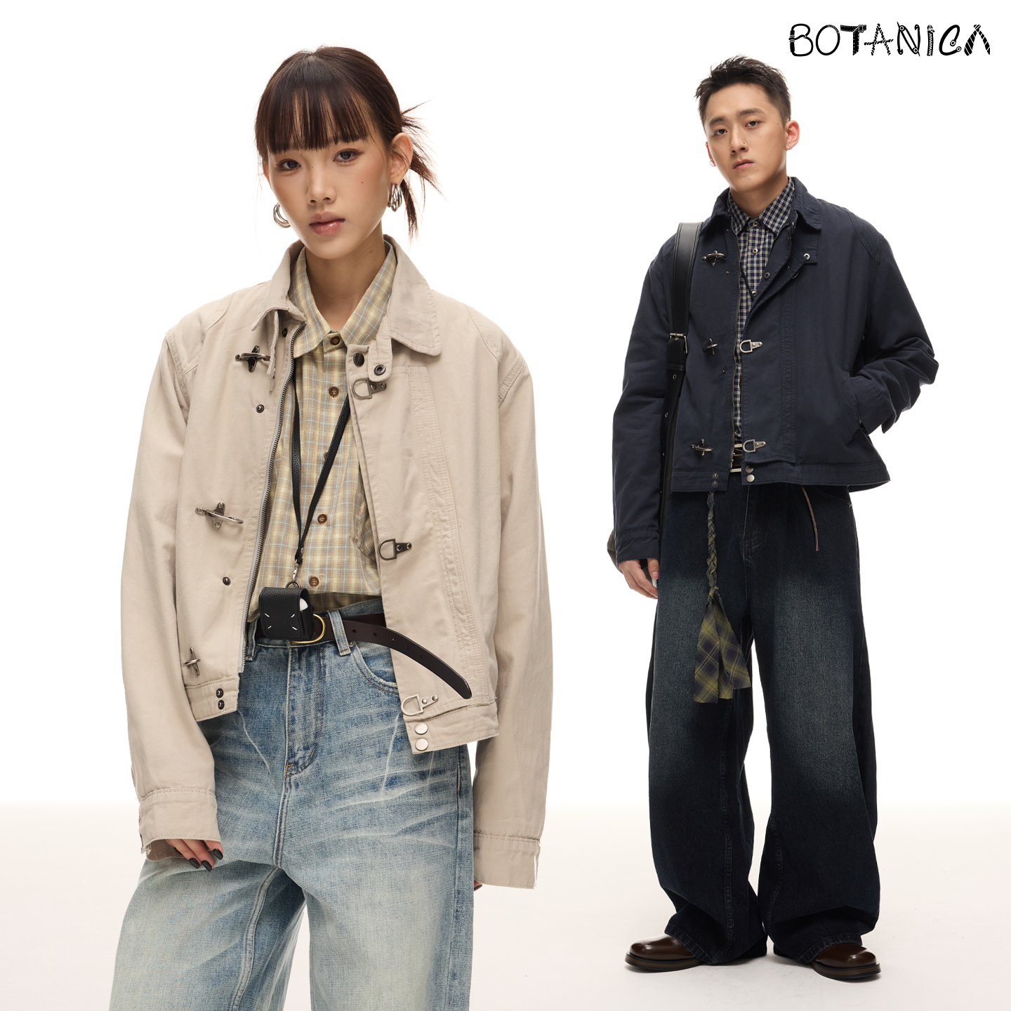 Botanica美式飞机扣newvintage新复古风立领夹克卡其cleanfit外套