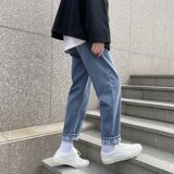 2021春夏季男士牛仔裤宽松大码直筒休闲百搭九分裤子男N854-P35，男装牛仔裤，星座1703A