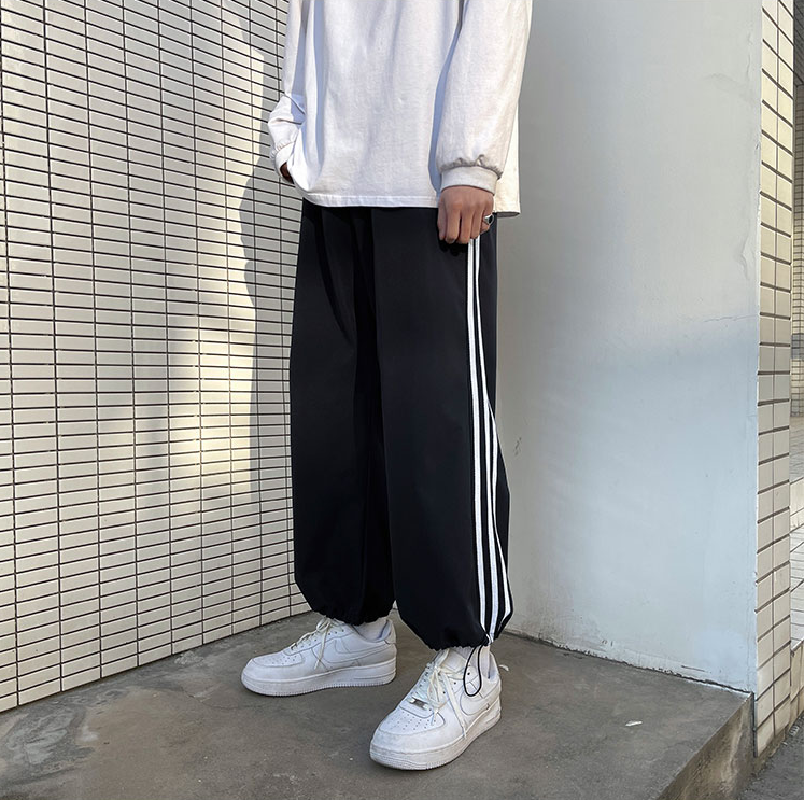 新款推薦款三槓運動褲男休閒褲寬鬆潮流衛褲