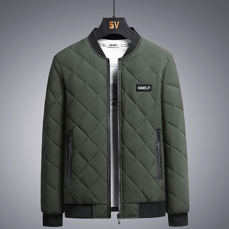 Autumn and winter Korean men's slim stand collar cotton padded jacket trend