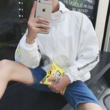 19春夏季港风笑脸刺绣潮夹克情侣薄款透气防晒衣日系大码外套F88，男装风衣，星座1703A