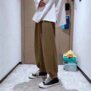 2021新款裤子男港风男士潮流坠感毛呢宽松西裤男休闲长裤A479-P25图片