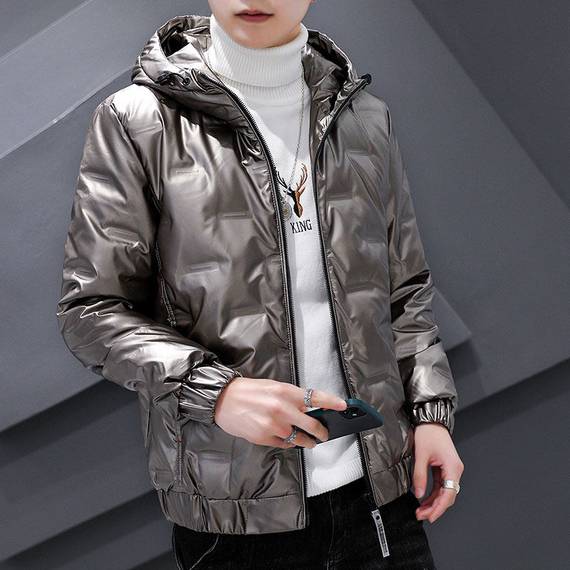 2021年新款男潮牌羽绒服白鸭绒亮面青少年夹克外套连帽 WT05图片