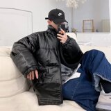 2021年港风ins面包服PU皮棉衣男士宽松棉袄外套MY7100，男装棉衣，星座1703A