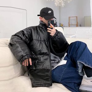 2021年  港风ins 面包服PU皮棉衣男士宽松棉袄外套MY7100图片