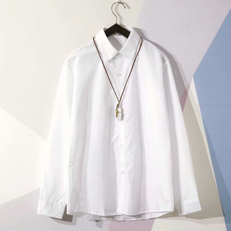 2021春装纯白色长袖衬衫男 备货万件 S-5XL 6492-P13图片