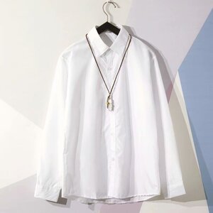 2021春装纯白色长袖衬衫男 备货万件 S-5XL 6492-P13图片