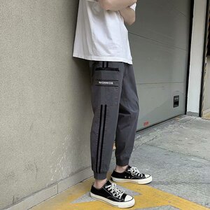 炸街痞帅休闲裤男2021年新款潮hiphop高街裤子休闲九分裤D49-P35图片