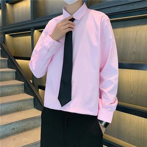 2021秋装男士商务休闲纯色长袖衬衫职业装免烫白衬衣男5618A-P15图片