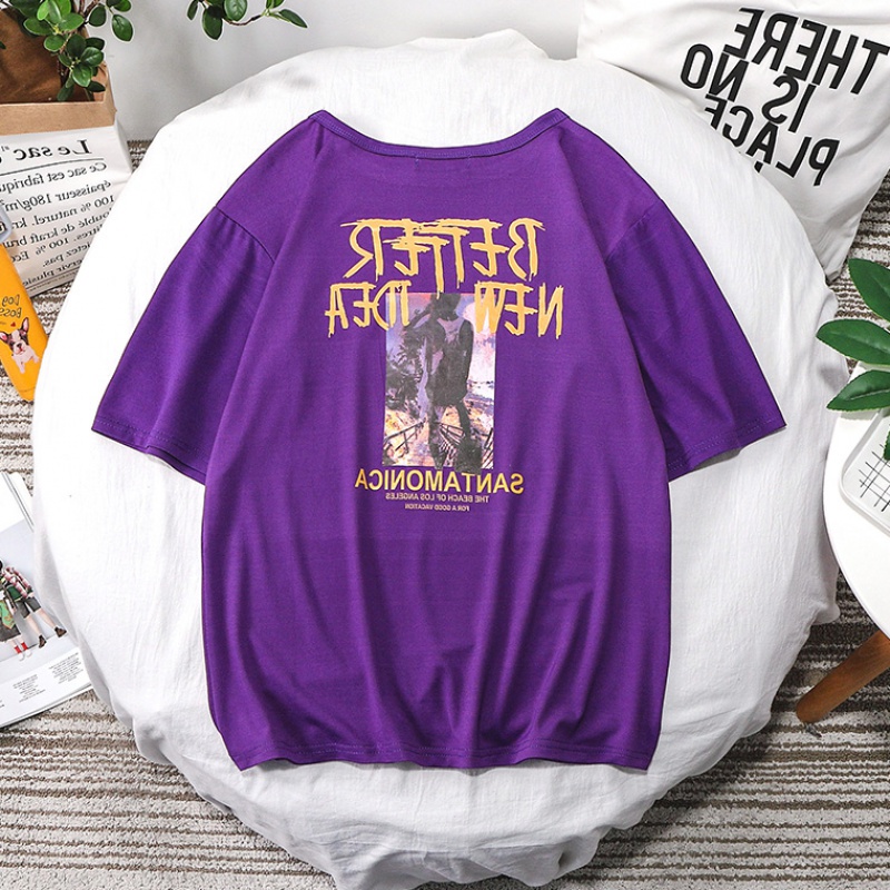 2021夏季短袖T恤男潮流五分袖宽松嘻哈港风网红中袖T恤M995-P12，男装T恤，星座1703A