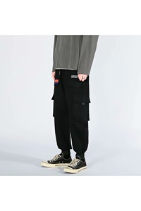 2021新款潮大码男装潮流工装裤罗口束脚裤休闲裤K1605-P30图片