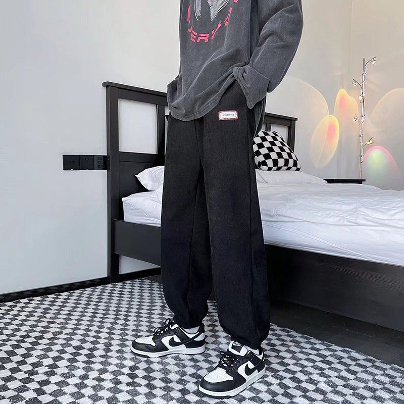 灯芯绒束脚卫裤男春季新款ins港风宽松阔腿潮流痞帅长裤D，男装休闲裤，星座1703A