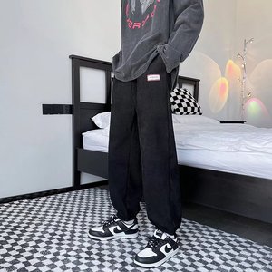 灯芯绒束脚卫裤男春季新款ins港风宽松阔腿潮流痞帅长裤D,男装休闲裤,星座1703A