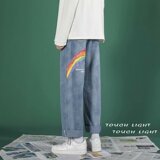 彩虹牛仔裤男潮牌宽松直筒休闲百搭秋季潮流长裤DF102-P30，男装牛仔裤，星座1703A