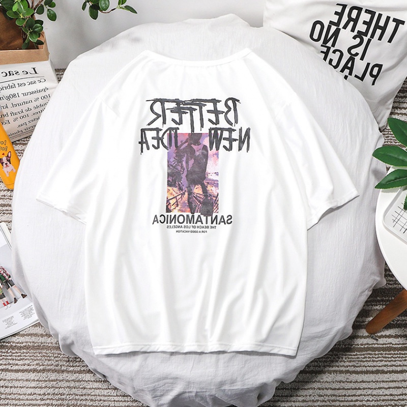 2021夏季短袖T恤男潮流五分袖宽松嘻哈港风网红中袖T恤M995-P12，男装T恤，星座1703A