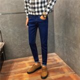 K01-P16主推款男士休闲牛仔裤潮流纯蓝色修身小脚裤长裤子青少年，男装牛仔裤，星座1703A
