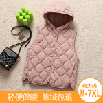 胖mm200斤加肥加大码羽绒服马甲女内胆坎肩内穿连帽轻便薄款背心