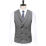秋新款双开叉西服套装礼服商务休闲男西装三件套灰A41-P280，男装西服套装，电商D326B（原电商D310-1）