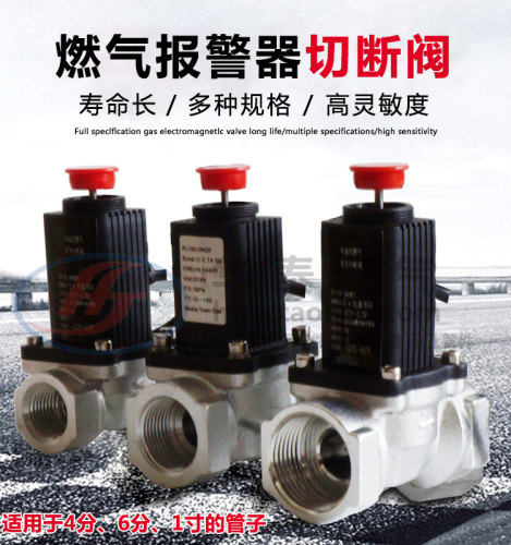 46分1寸燃气报警器联动切断阀 家用紧急切断阀DN1520控制开关