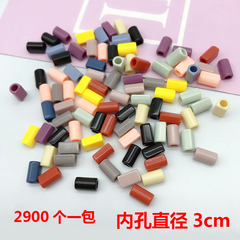 diy发圈连接扣内孔直径3mm糖果色皮筋连接管珠头饰配件