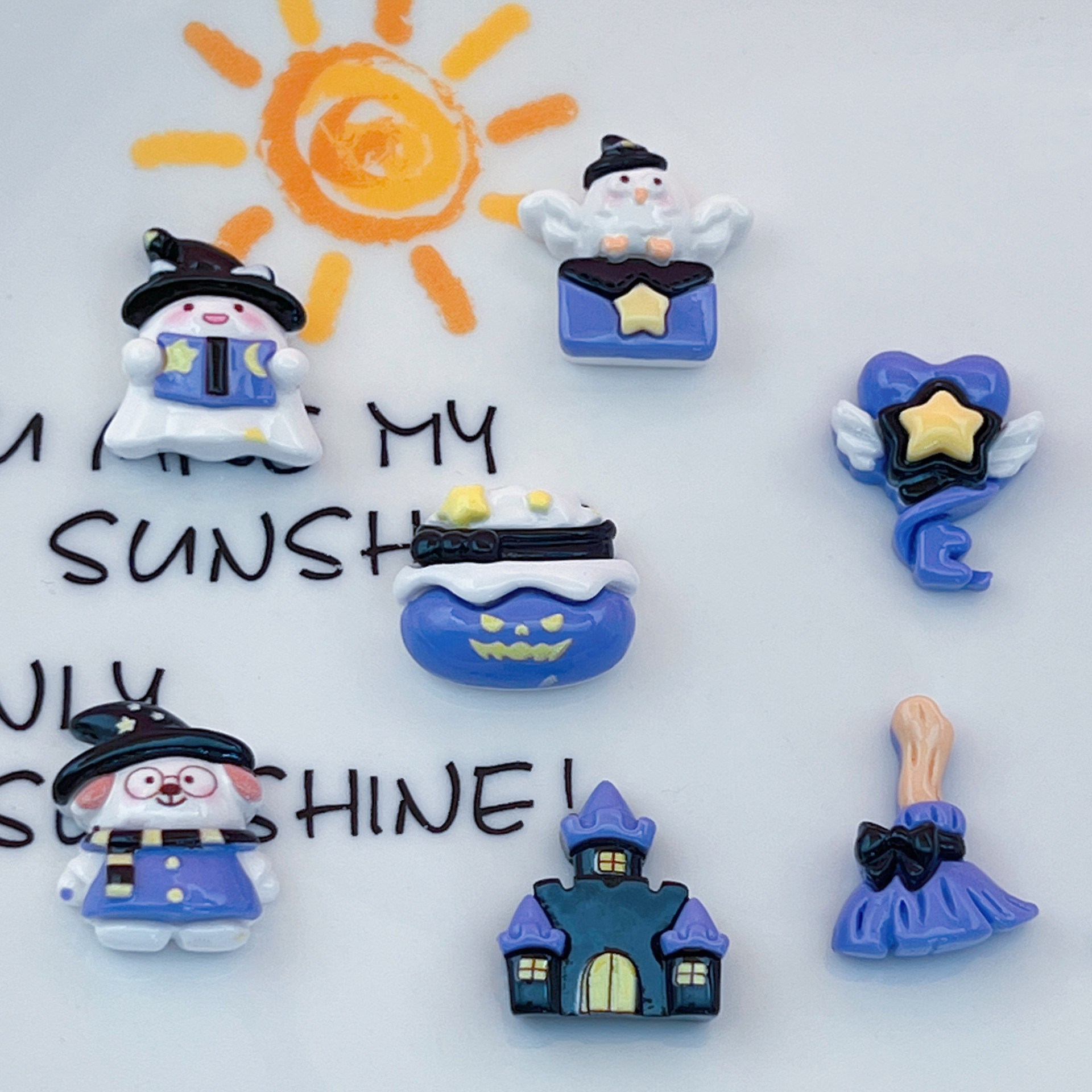 可爱万圣节系列城堡幽灵南瓜扫帚