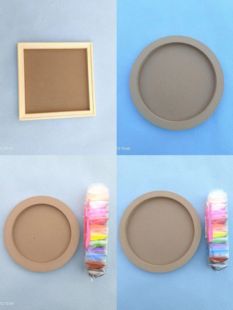 粘土画框黏土画框儿童手工粘土浮雕画框木质画框圆形画框方形画框