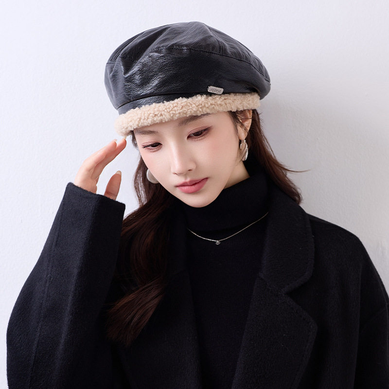 秋冬季复古帽子女款高品质加绒保帽子