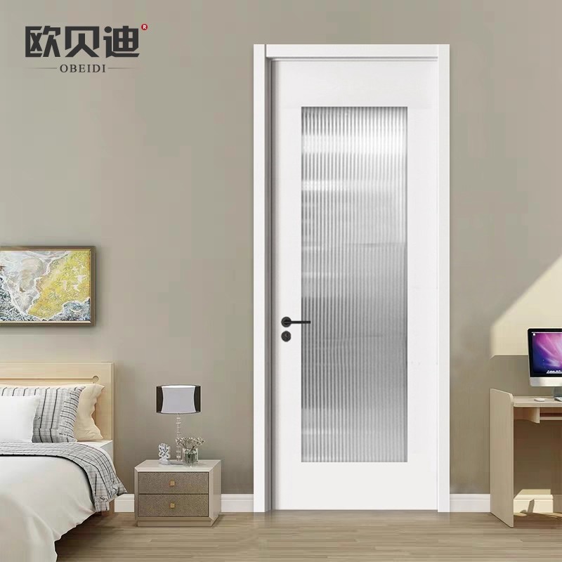 轻奢北欧极简木门现代简约房间门家用实木复合卧室门套装门烤漆门